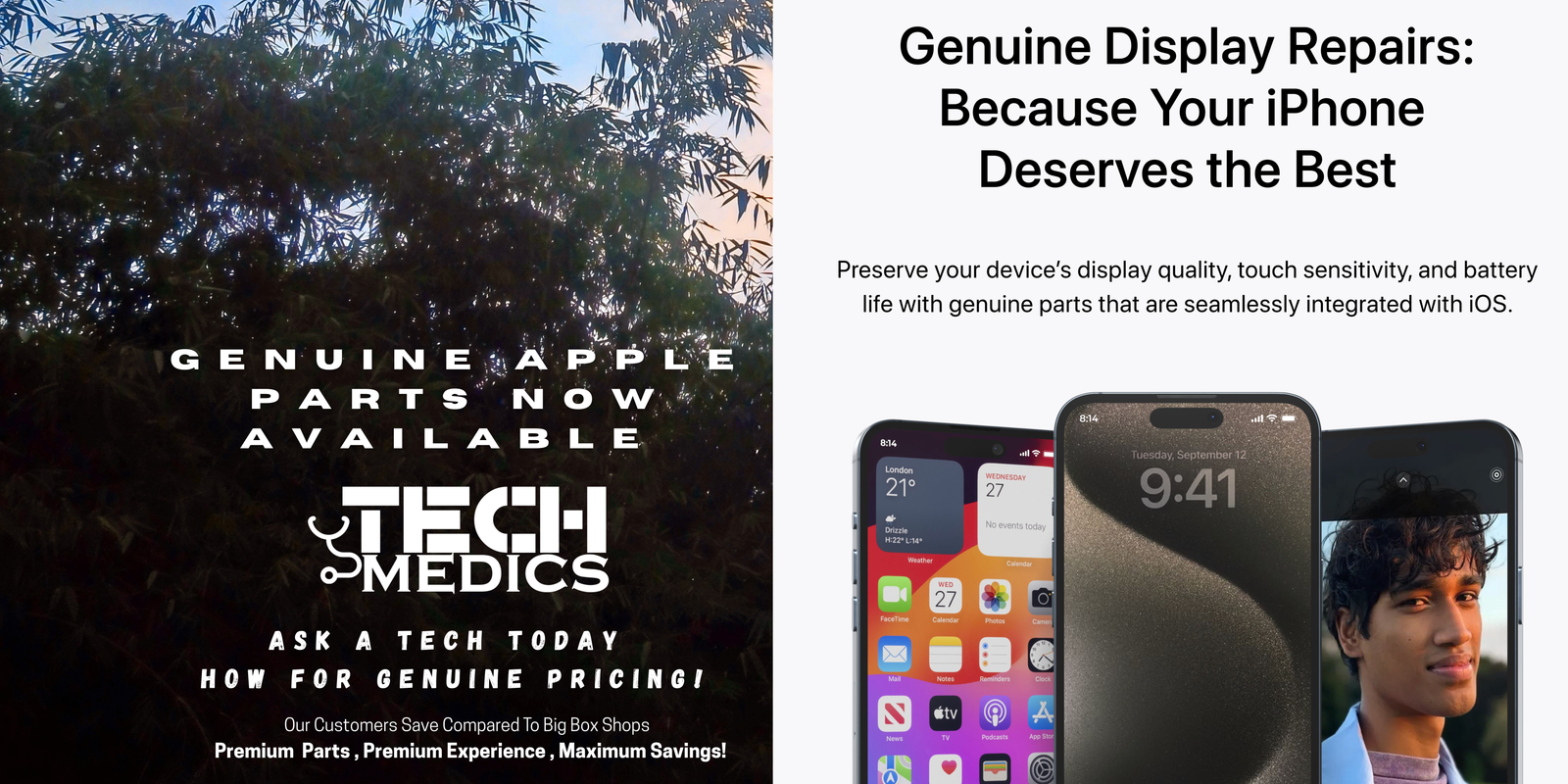 Genuine Apple parts now available at Tech Medics - genuine display repairs for your iPhone
